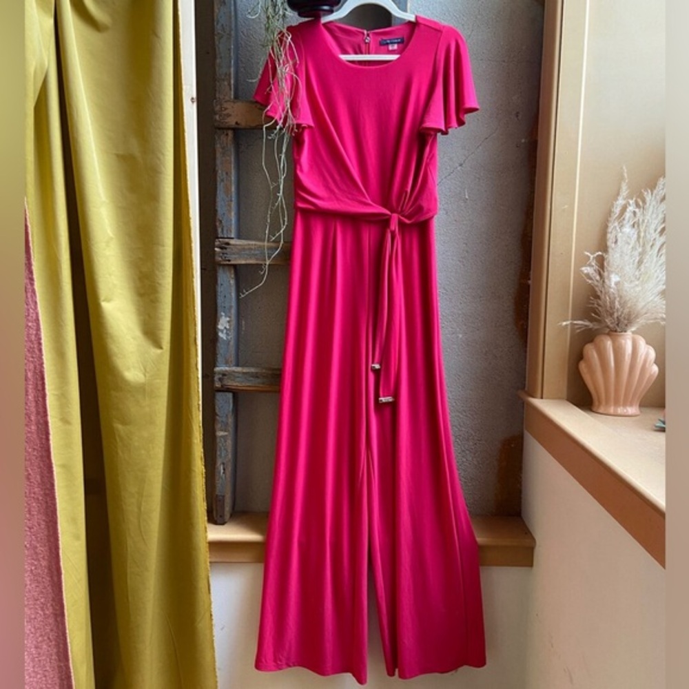 Tommy Hilfiger Hot Pink Jersey Stretchy Jumpsuit - size 8